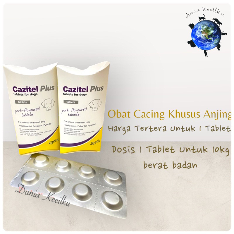 Cazitel Plus for Dogs / Obat Cacing Anjing Per Tablet
