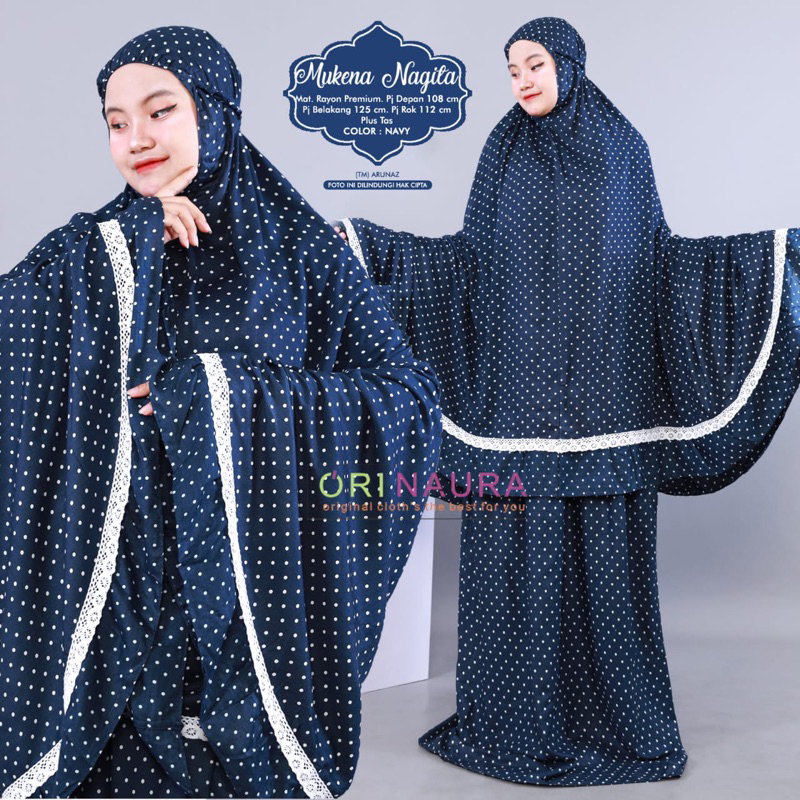 MUKENA POLKADOT RAYON RENDA MUKENA NAGITA ORINAURA