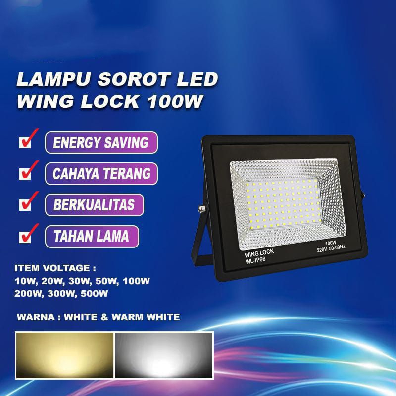 Wing Lock UK 50W, 100W, 200 W,300W Lampu , Sorot  , Tembak , Taman , Jalan , Proyek