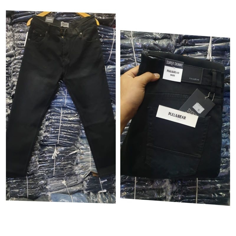 Celana Jumbo Pria , Celana big size pria bahan soft jeans Stretch (melar)