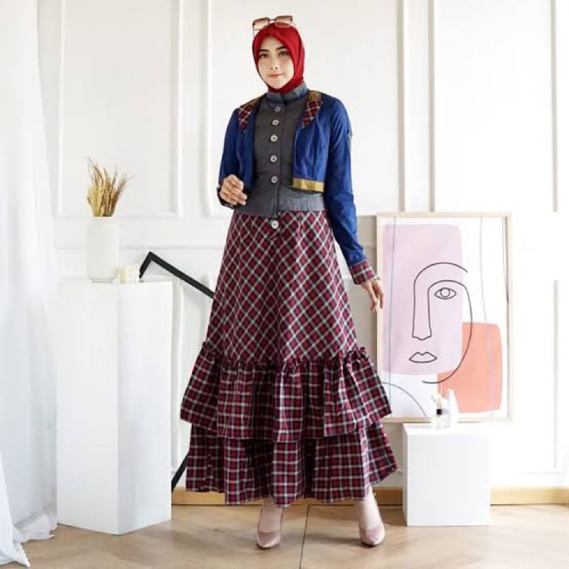 GAMIS Tuneeca TR-0918002 Fi andri Choice Baju butik Branded /DRESS MUSLIMAH MODIS TRENDY ORIGINAL (T