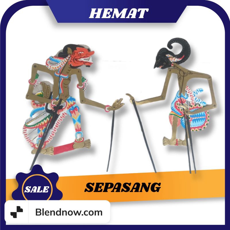 ARJUNA DAN CAKIL TOKOH WAYANG KULIT WAYANG BAHAN KERTAS KARTON DUPLEK