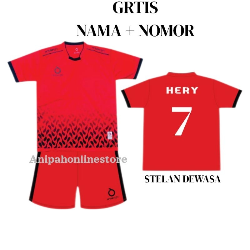 [ Free nama dan nomor punggung ] jersey sepak bola pria/ baju futsal dewasa stelan olahraga dewasa