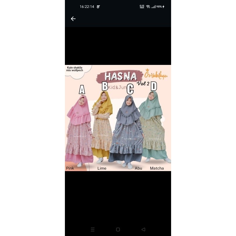 set gamis hasna junior