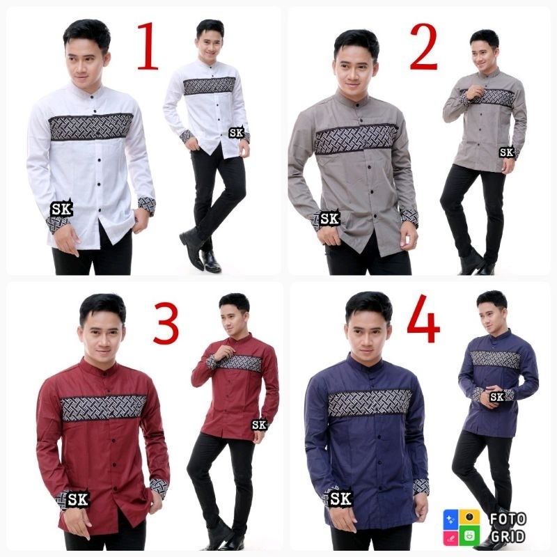 Koko Kurta Kombinasi Batik Lengan Panjang