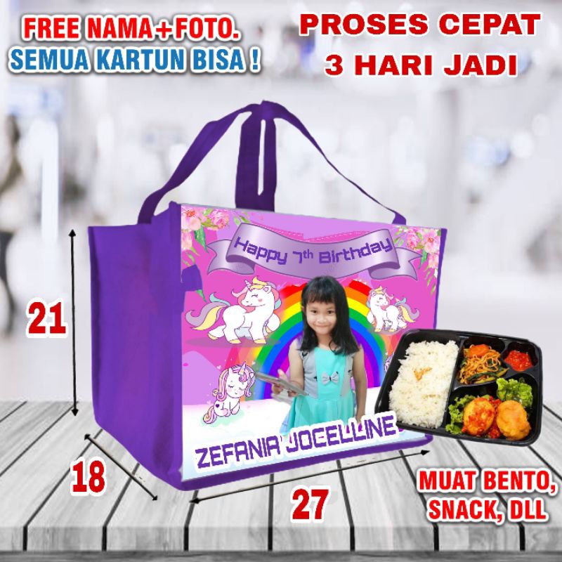 

Tas Ultah Souvenir Box Bento Custom free Desain