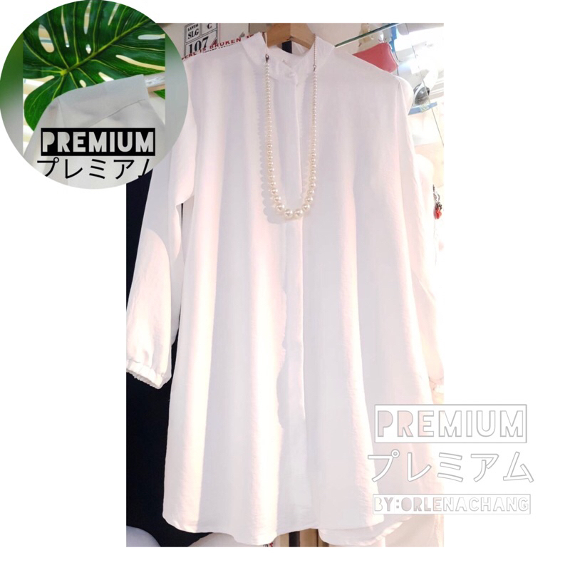 PREMIUM Shanghai putih wanita tunik halus airflow import LAURA