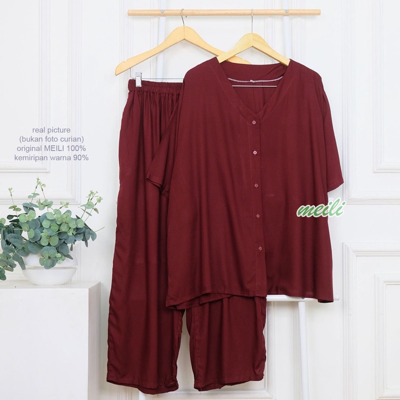 BAJU TIDUR SETELAN JUMBO LENGAN PENDEK PIYAMA XXXXXL RAYON POLOS LD140 TERMURAH