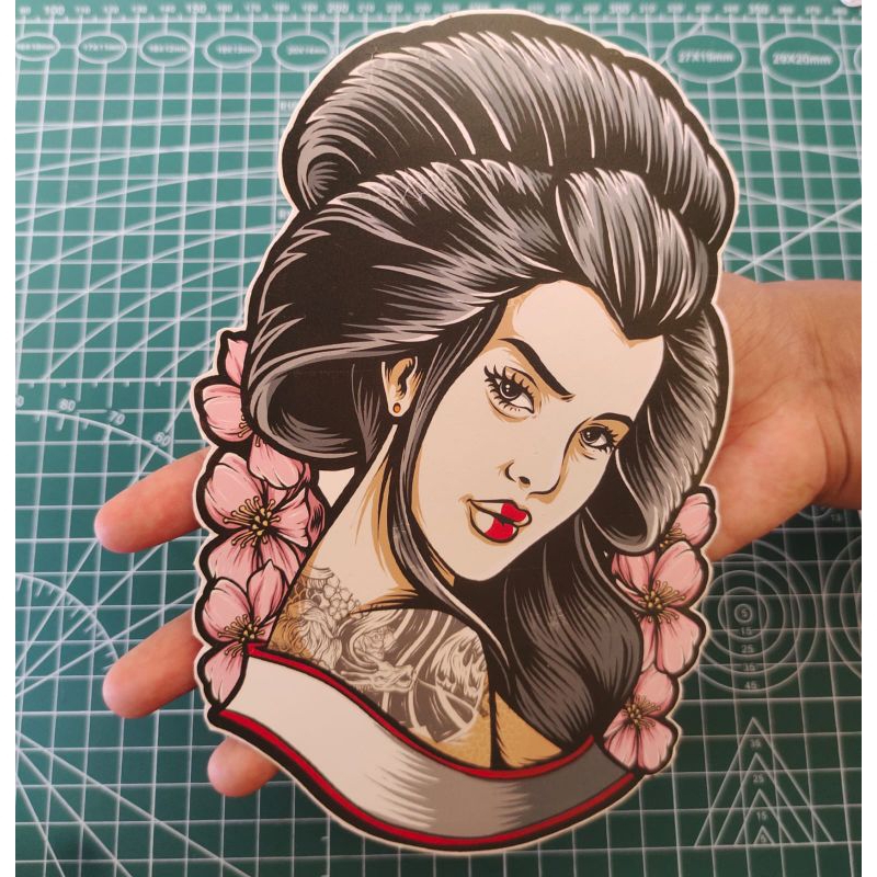 

Sticker water slide decal geisha Japanese