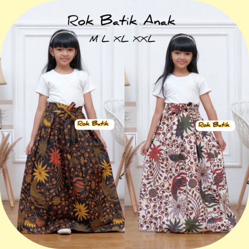 GROSIR ROK BATIK ANAK PANJANG SD/SMP PREMIUM M L XL XXL