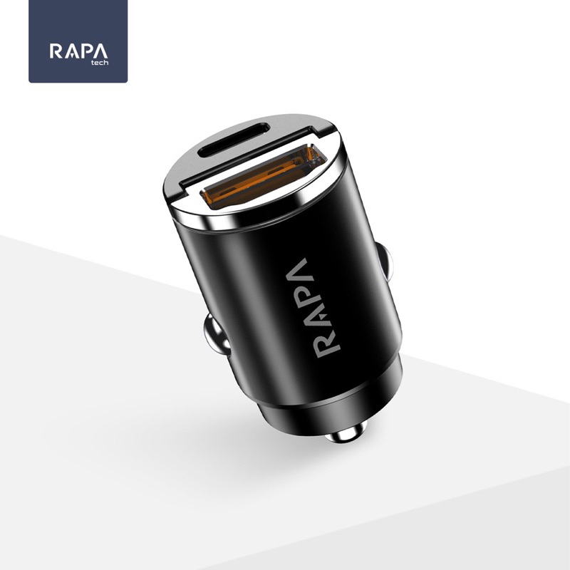 CAR CHARGER Original Rapa Tech DUAL PORT USB 30W PD SUPER FAST CHARGING 30 WATT CHARGER MOBIL (DRIVE I MB-1010)