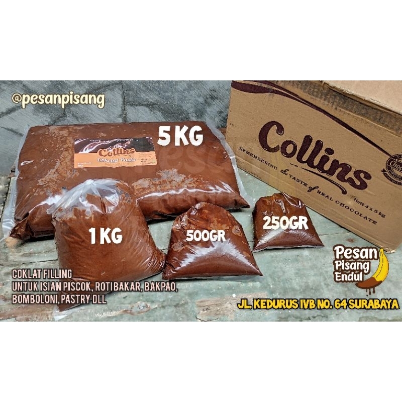 

Selai Pasta Coklat Filling Collins Repack 250gr. isian Piscok & kue