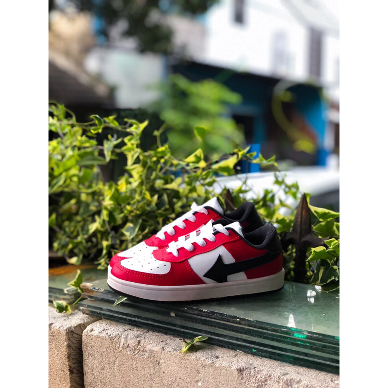Sepatu Anak Sekolah Tk Sd N*Ke Jordan Hitam Merah Lis Hitam Perempuan Laki Laki Cowok Cewek umur 123