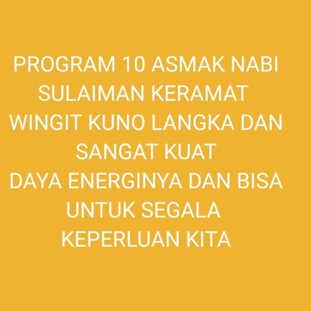 KITAB PROGRAM GURU 10 ASMA NABI SULAEMAN