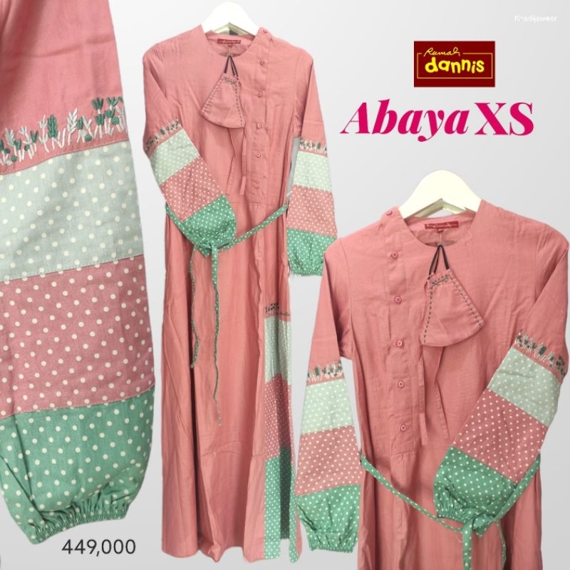DANNIS Abaya XS Gamis Ibu [PINK] Dewasa Katun premium colorful diskon Danis/Gamis Dannis/Abaya Musli