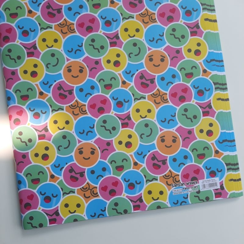 

Kertas Kado Sansan Wawa Fancy Motif Emoji Smile Colorful - Wrapping Paper