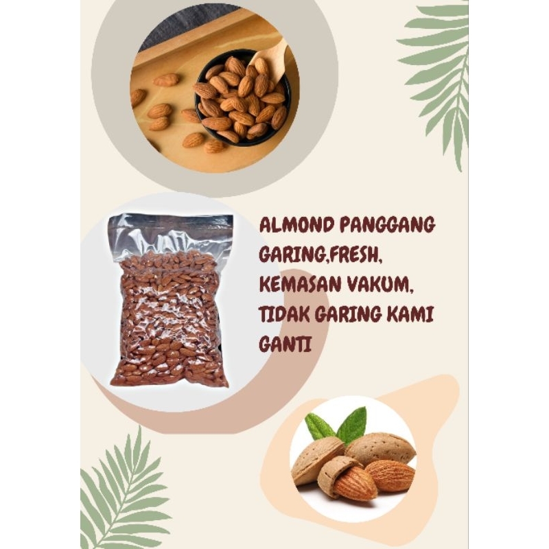 

Kacang almond panggang roasted nut plain