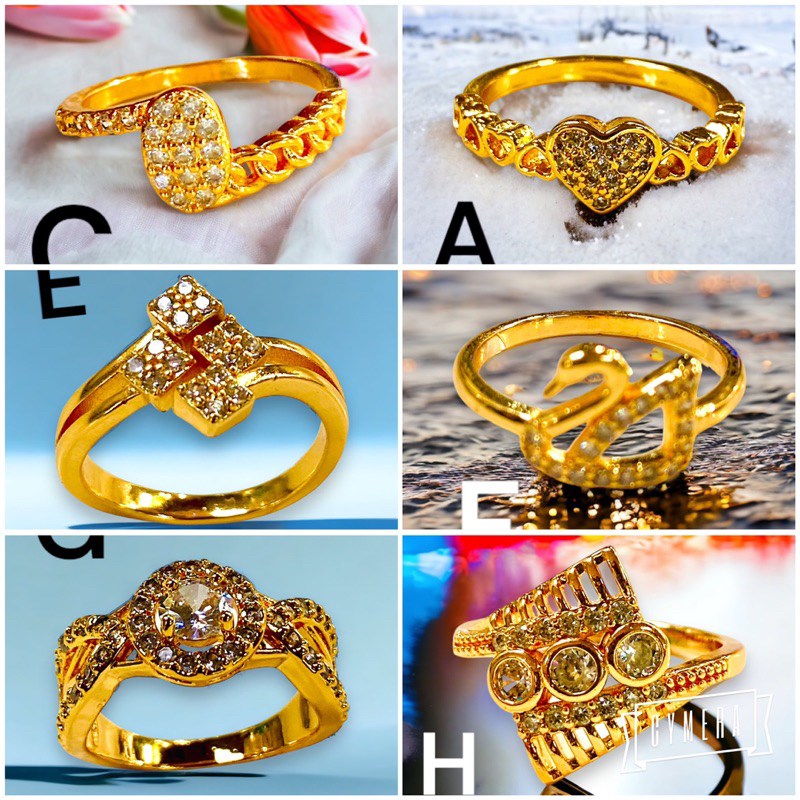 Cincin wanita cincin permata cincin lapis emas cincin yaxiya xuping pengganti emas