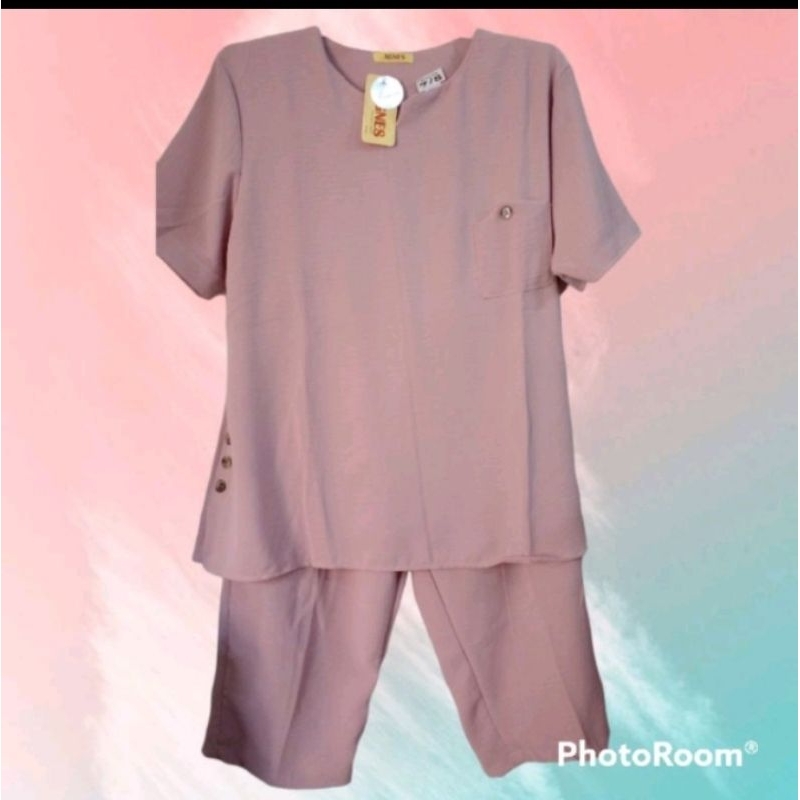 Setelan Celana 7/8 Wanita Crinkle