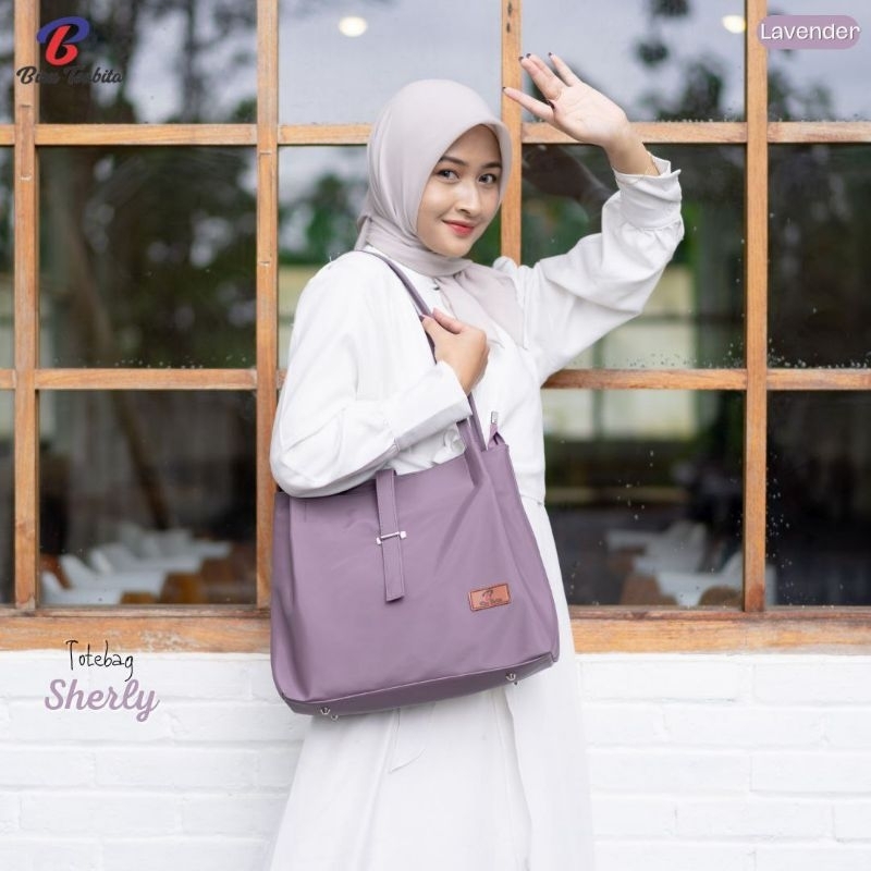 TOTEBAG SHERLY BY BIRU TSABITA BAHAN CHOCHOLY HALUS LEMBUT ANTI AIR PREMIUM TAS KERJA KULIAH NGAJAR NGANTOR