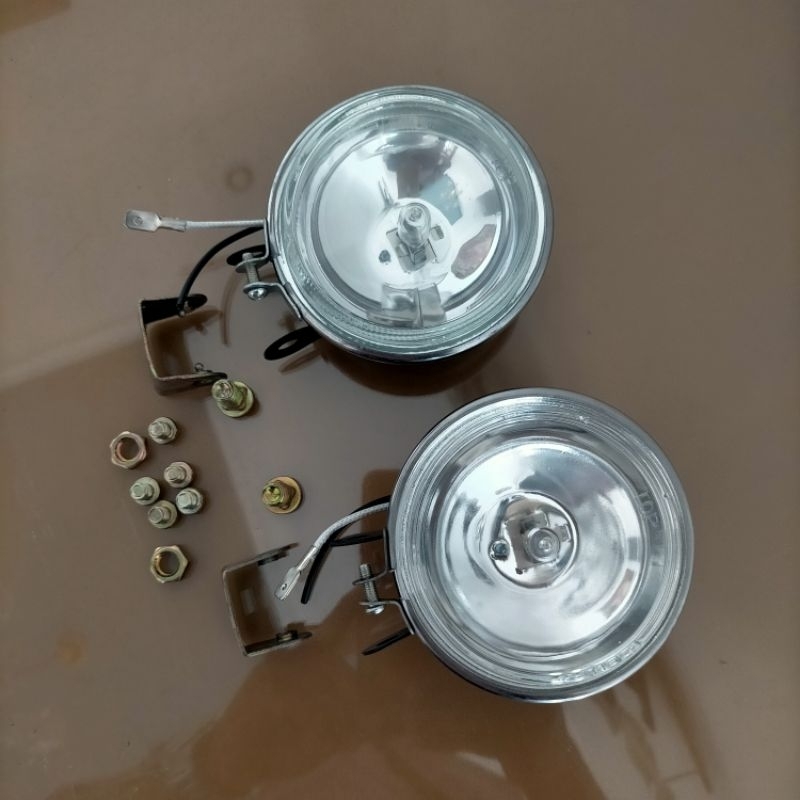 LAMPU KABUT BULAT MOBIL MOTOR Truk Treck 12-24 Volt. 1 Set 2pcs