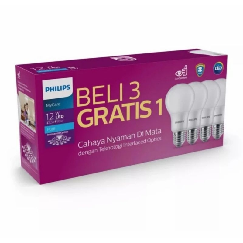 Lampu philips LED Mycare multipack 12 Watt
