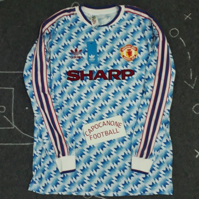 BAJU JERSEY MANCHESTER UNITED MU EMYU RETRO 1990 1991 1992 1993 90 91 92 93 AWAY Ls LONGSLEEVE PANJA