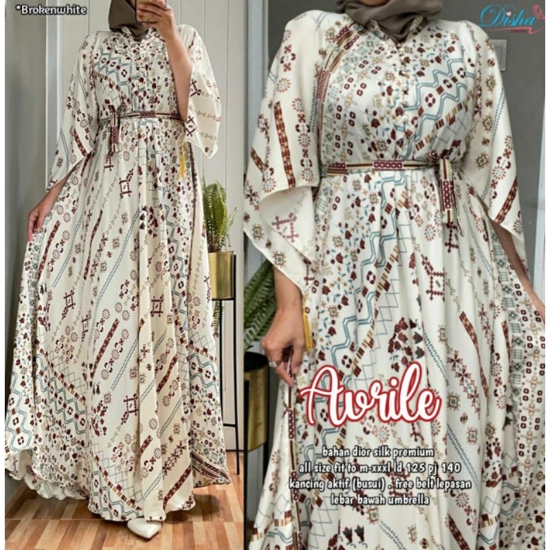 gamis sultan avriel bahan Dior silk premium murah