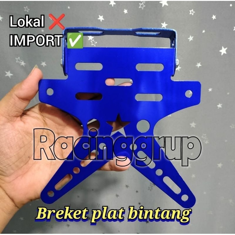 BREKET PLAT BINTANG/DUDUKAN PLAT NOMOR POLISI MODEL BINTANG UNIVERSAL IMPORT