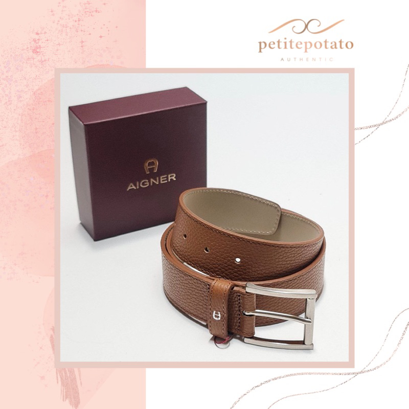 IKAT PINGGANG BRANDED PRIA AIGNER MEN BELT 4 CM