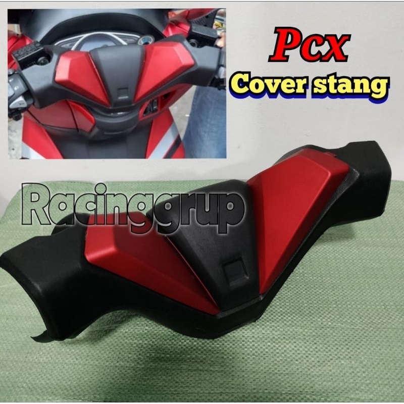 COVER TUTUP STANG PLASTIK ABS HONDA PCX 150 DAN 160 NEW PNP TINGAL PASANG _ warna Merah