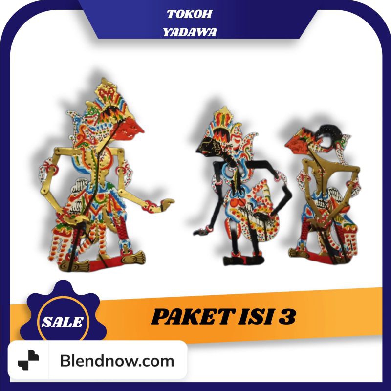 PAKET ISI 3 TOKOH KELUARGA YADAWA TOKOH WAYANG KULIT BAHAN WAYANG KERTAS WONOGIRI