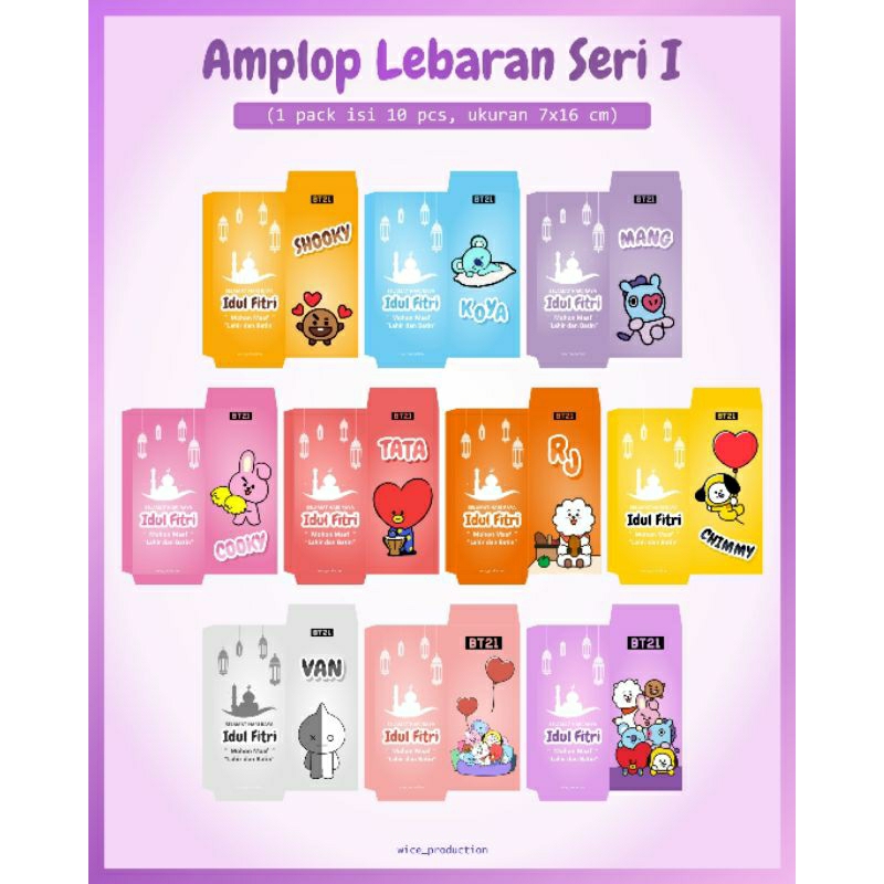 

AMPLOP BT21 BTS UANG TANPA LIPAT