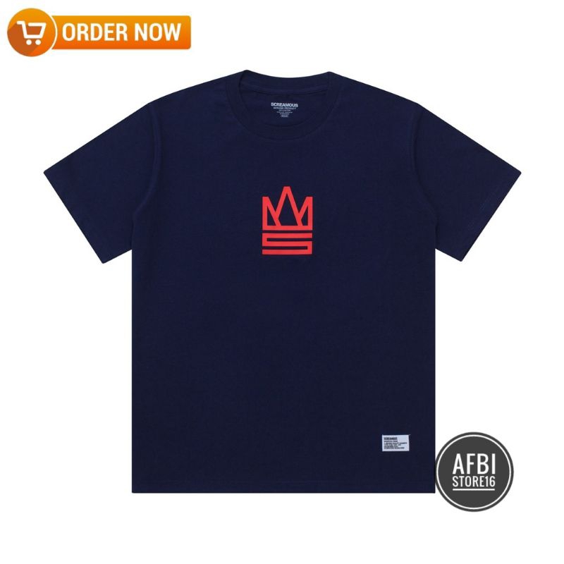 [ COD ] Tshirt Baju Kaos Distro SCREAMOUS CROWNS NAVY / Kaos Distro Pria Wanita