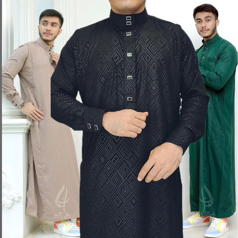 Gamis / Jubah Pria Dewasa Alfaan Motif Embos Sultan Exclusive