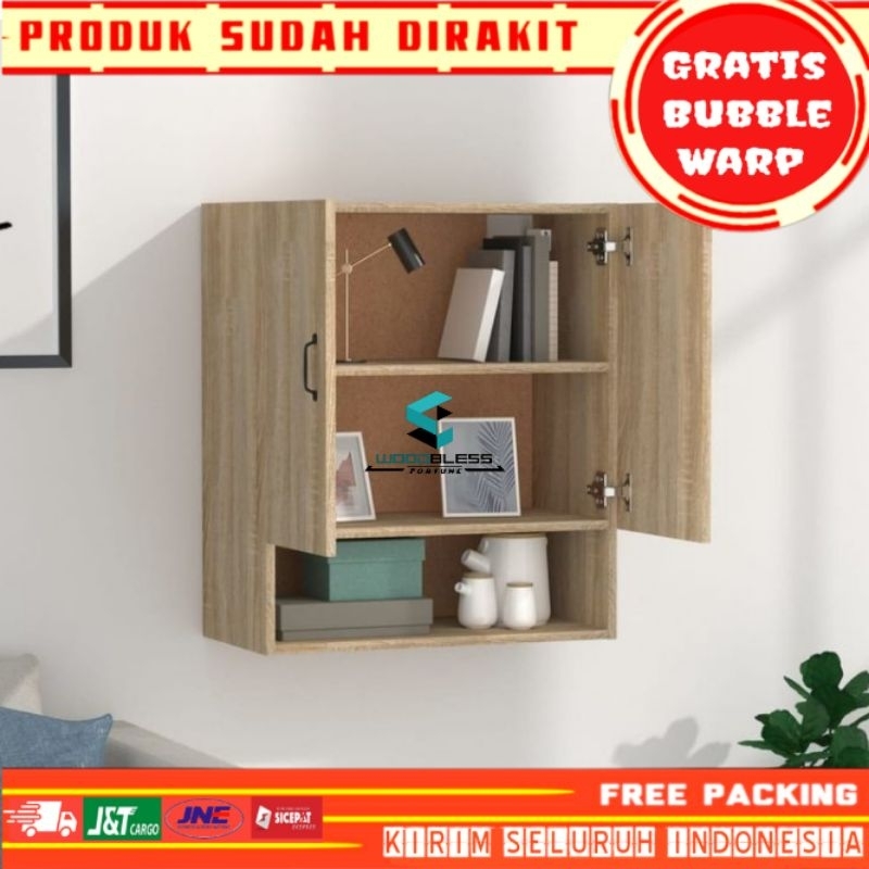 LEMARI GANTUNG DINDING MINIMALIS 2 PINTU RAK LEMARI KITCHEN SET DAPUR TERMURAH MEWAH
