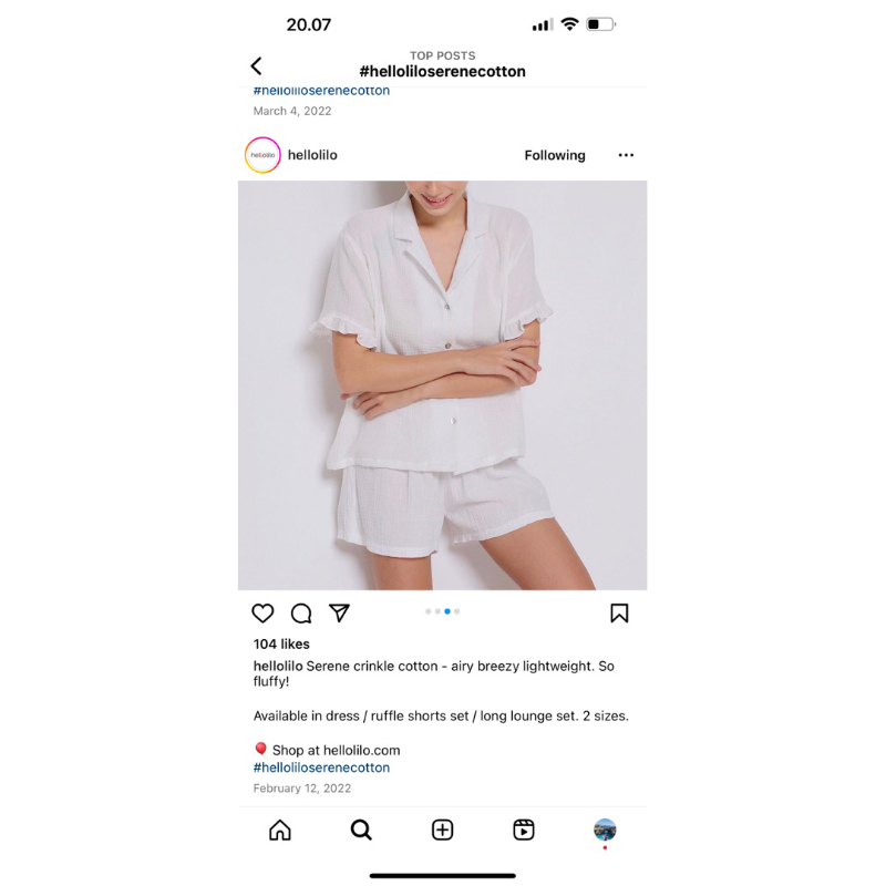 Hellolilo set / Baju santai short Pants