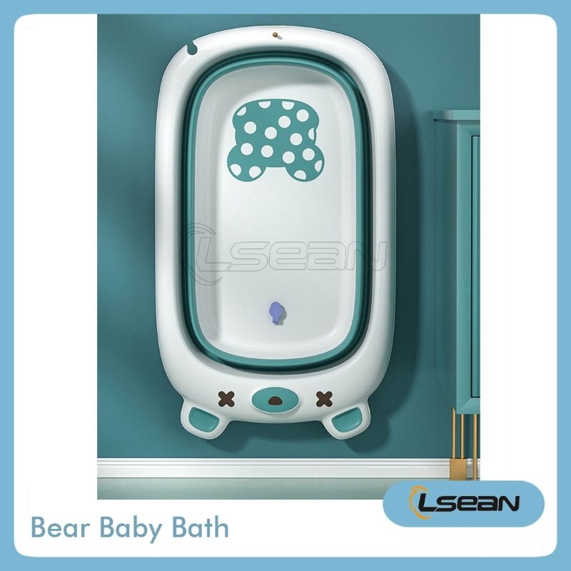 Baby Bath Tub Foldable Silicone Tempat Mandi Bayi Beruang Lucu Portable