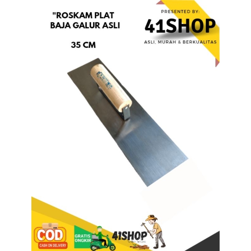 Roskam Trowel Acian Plat Baja Galur Asli