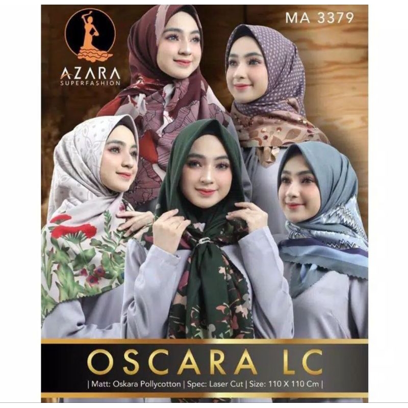 Jilbab Segi Empat Azara Laser Cut Motif Random