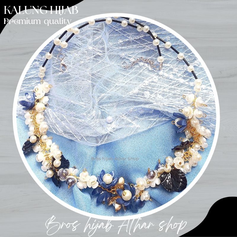 Premium Crystal Beads Necklace - Kalung Hijab Daily aksesoris Fashion kekinian By Athar Shop