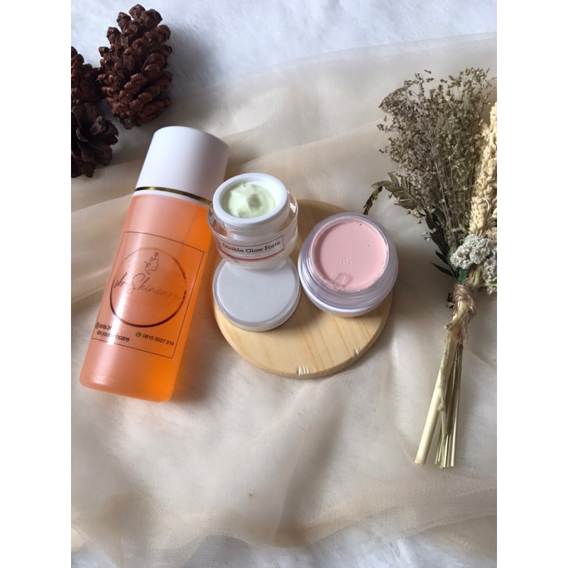 Double Glow Forte paket ( siang. malam. sabun )