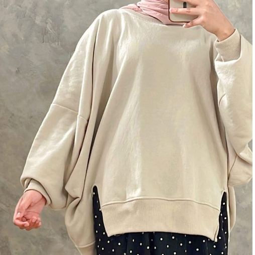 BTWNG SLIT XXXL SWEATER OVERSIZE CREWNECK JUMBO WANITA