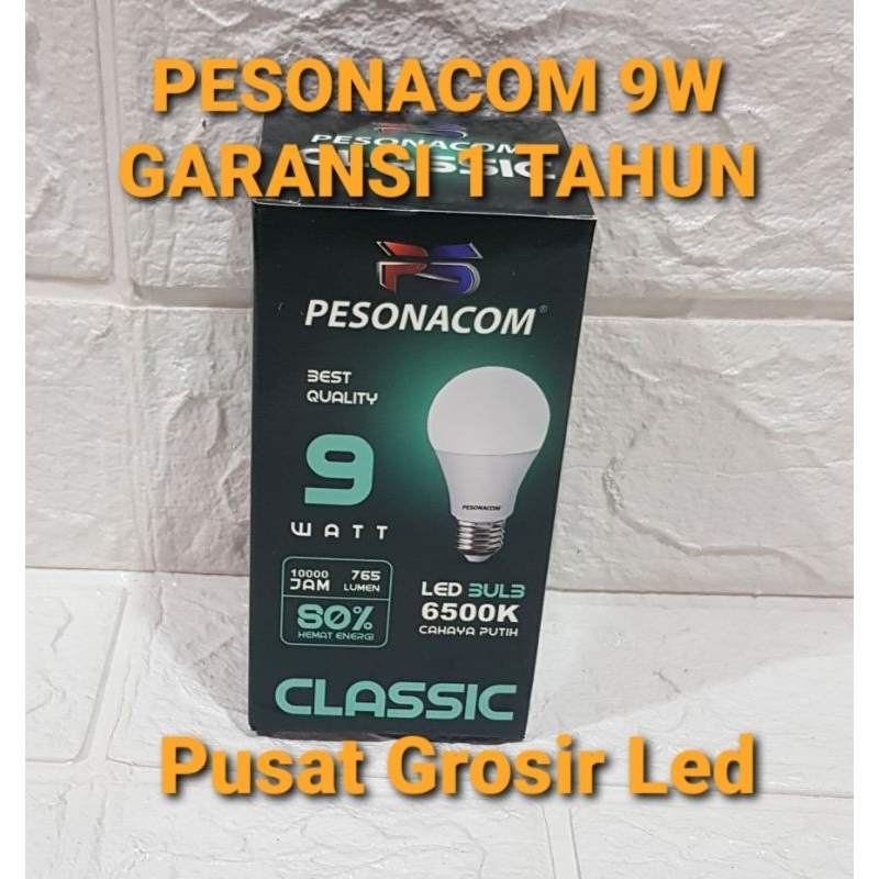 PAKET HEMAT 5 PCS LAMPU LED PESONACOM CLASSIC 9 WATT CAHAYA PUTIH GARANSi 1 TAHUN