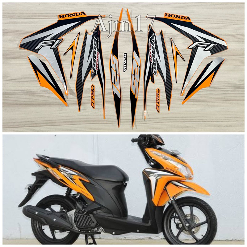 STIKER STRIPING VARIO TECHNO 2012 ORANGE