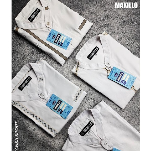 BAJU KOKO MAXILLO LENGAN PANJANG WARNA PUTIH