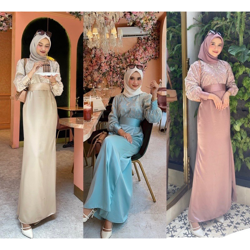 THANIA DRESS MAXY (DRESS SATIN SILKY MEWAH/BRIDESMAID)