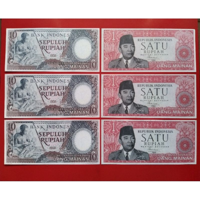 Uang Kertas Kuno Mainan 23 & 24 Rupiah Untuk Pelengkap / Aksesoris Mahar