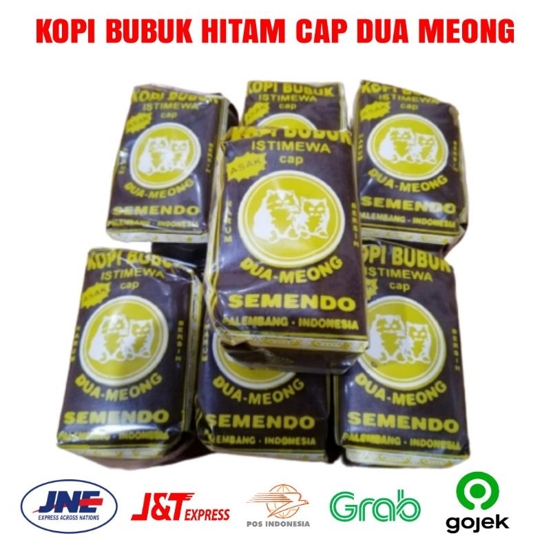 

KOPI HITAM BUBUK CAP DUA MEONG SEMENDO PALEMBANG 200GR