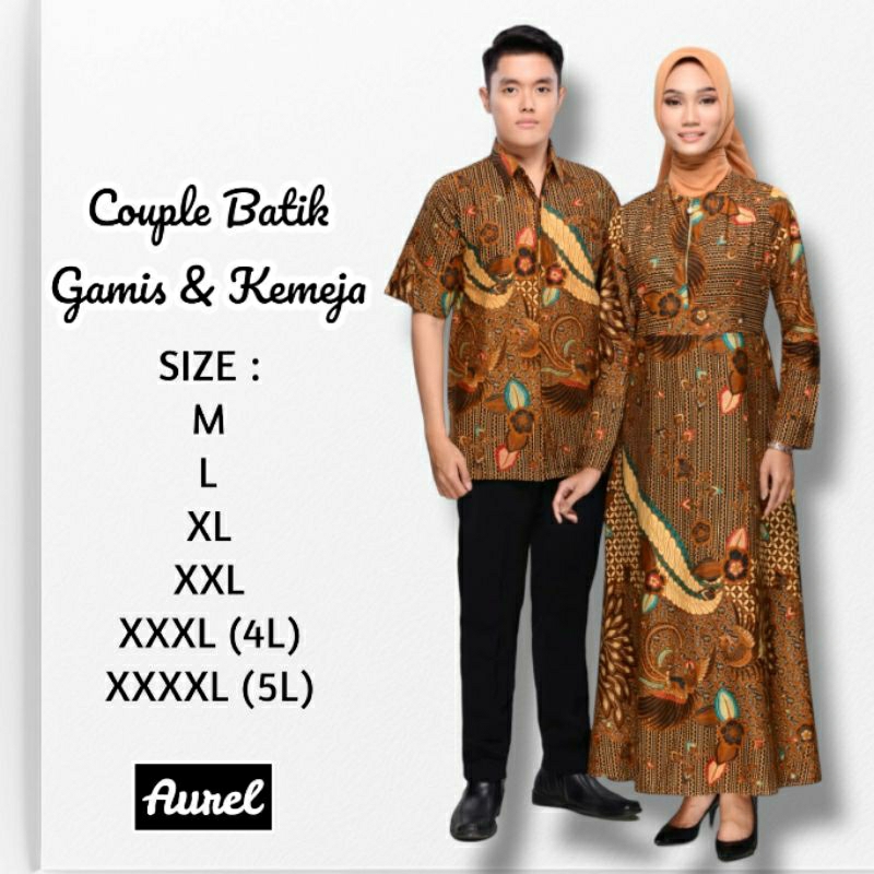 Couple Batik Pasangan Gamis Jumbo 4L-5L Sarimbit Keluarga Set Longdress Muslim Big Size DVN